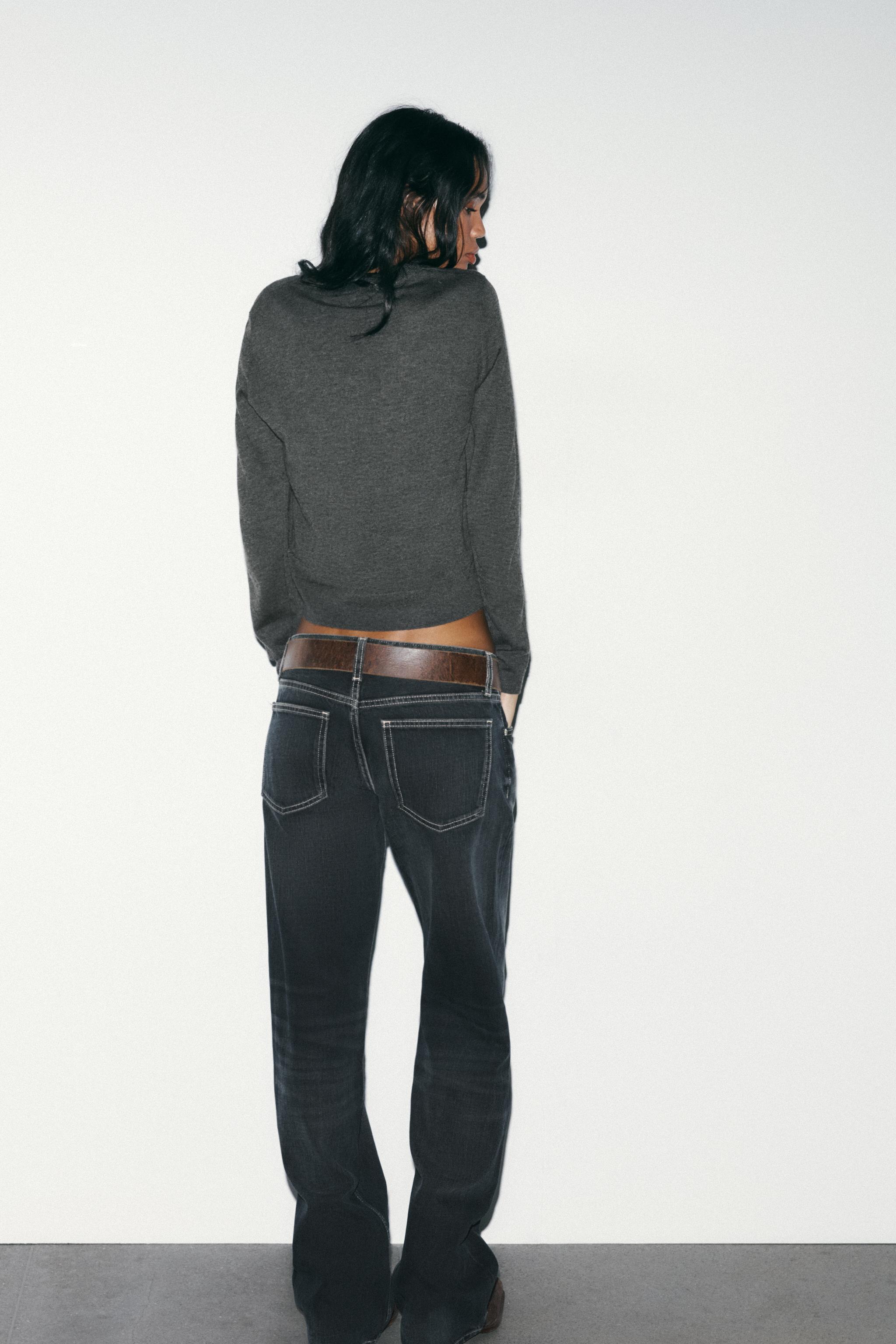 TRF WIDE LEG LOW RISE JEANS